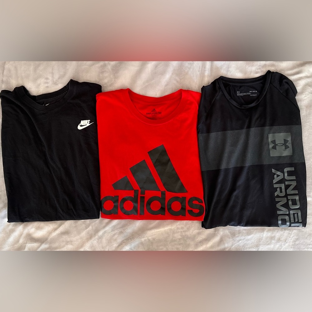 Nike Adidas Under Armour SS T-Shirts Men’s Medium 3 Total